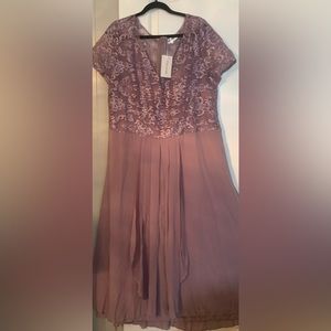 plus-size-v-neck-chiffon-short-sleeve-elegant-maxi-dress XXL - fits like 18